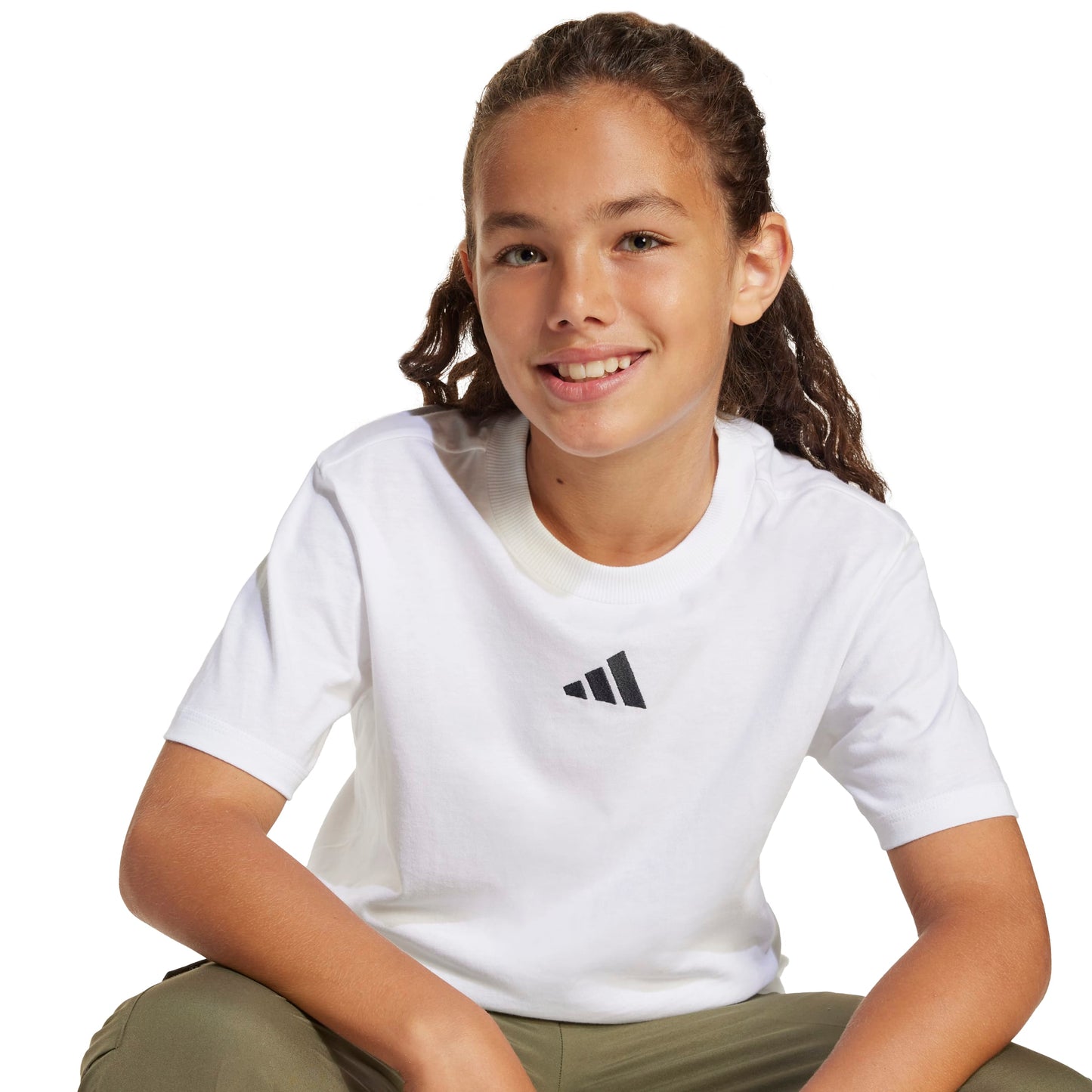 J SL TEE 160 WHITE ADIDAS JC9774 BIANCO