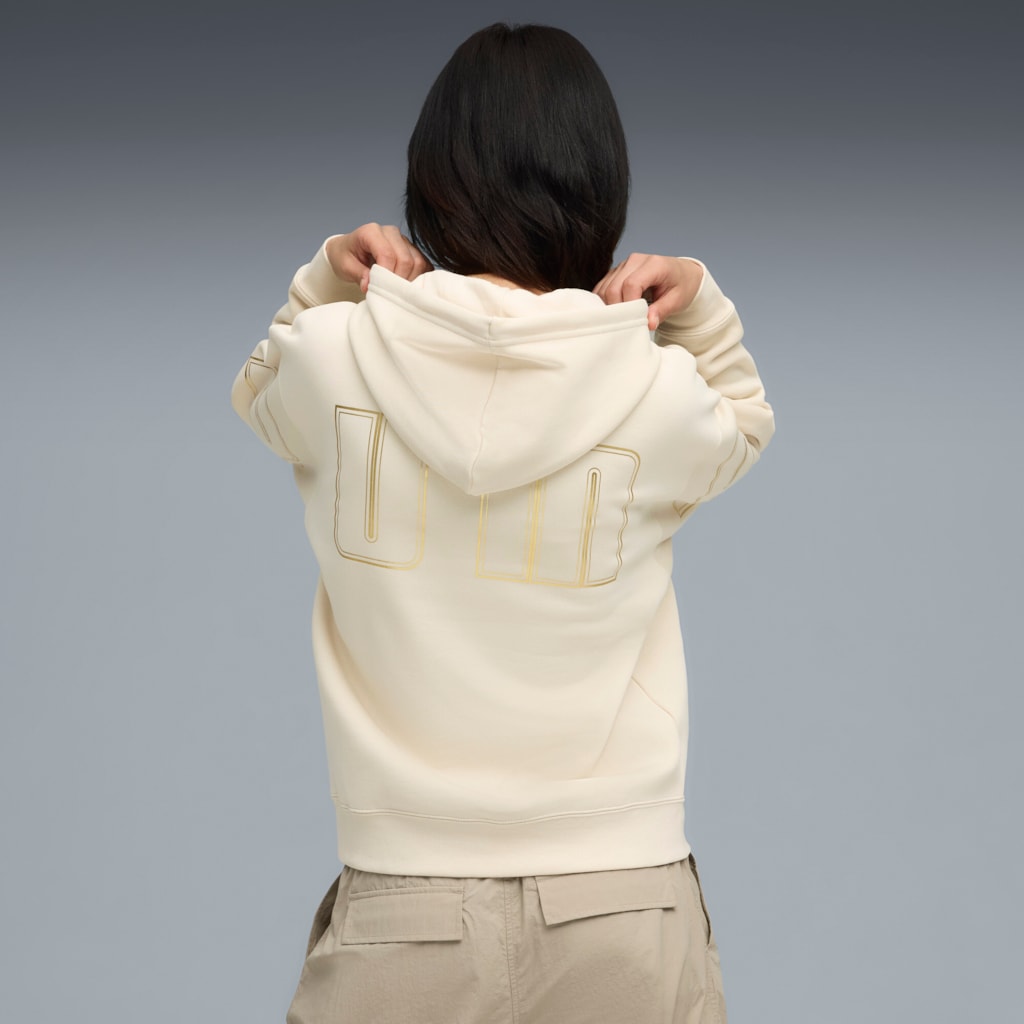 MAXIMAL METALLIC Comfort Hoodie FLPUMA634461-87 panna