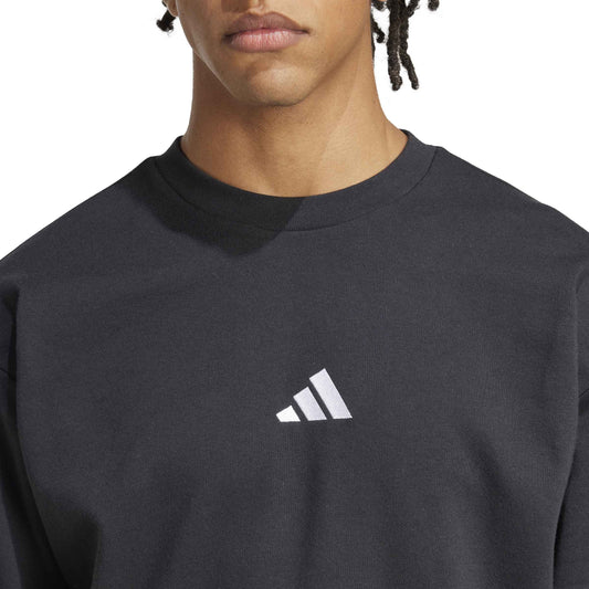 Felpa Girocollo Adidas Uomo Essentials Feelcozy Nero JE3837