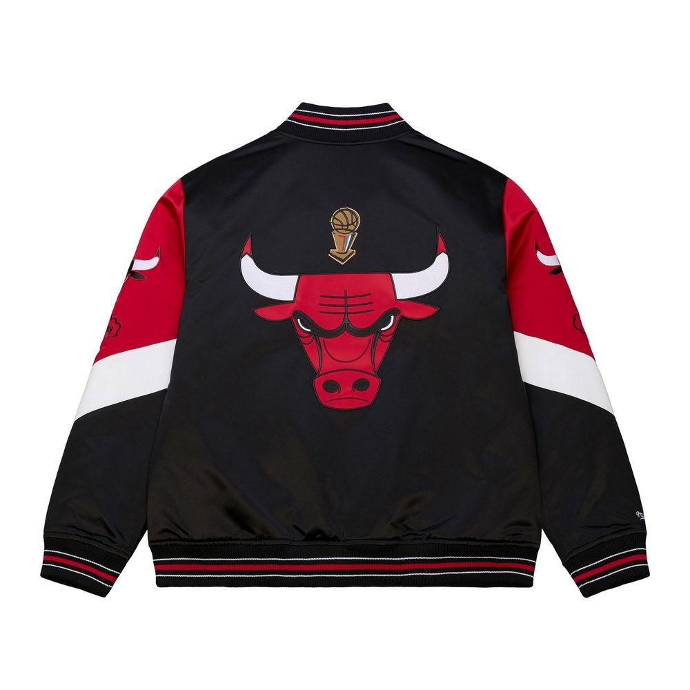 Mitchell & Ness NBA Satin Jacket Chicago Bulls Vintage Nero JK11198-CBUB