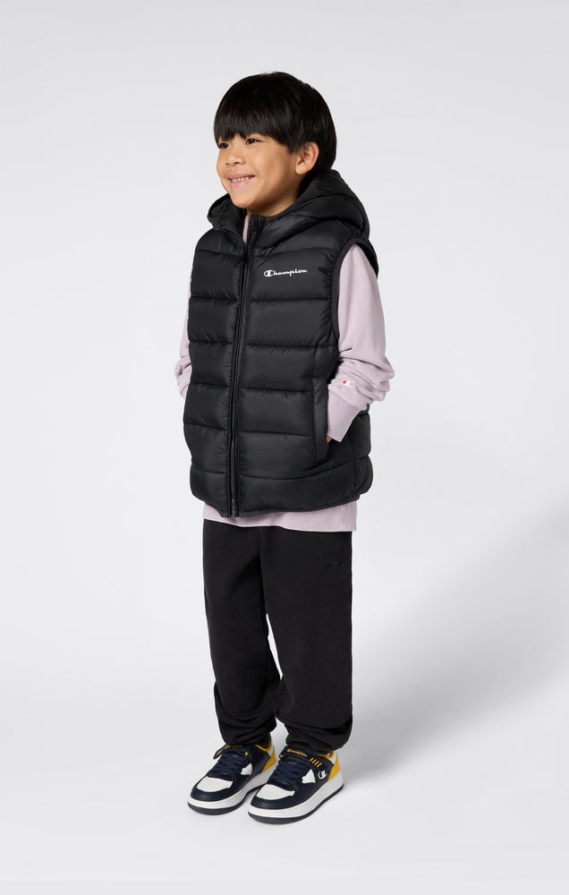 Gilet con Cappuccio Full Zip Champion Hooded Full Zip Vest Bambino Nero 307223-KK001