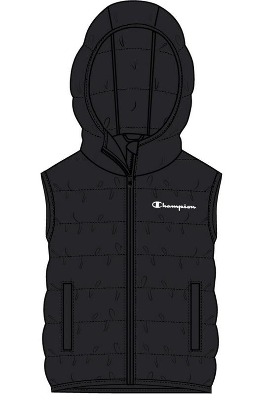 Gilet con Cappuccio Full Zip Champion Hooded Full Zip Vest Bambino Nero 307223-KK001