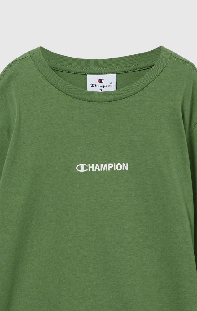 Champion Long Sleeve Tee 307260-GS149 - T-Shirt Manica Lunga Junior Verde