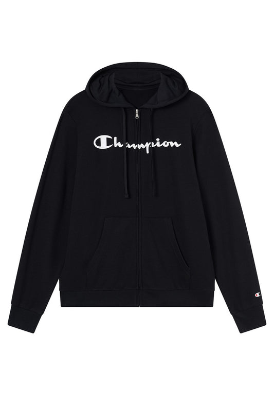 Felpa con Cappuccio Full Zip Champion French Terry Uomo Nero 221918-KK001