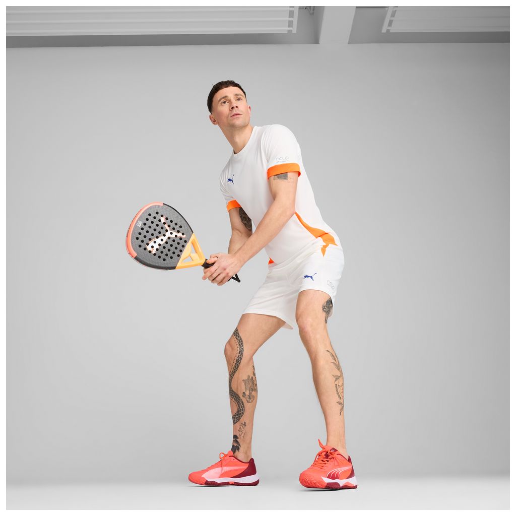 Pantaloncini Padel Uomo Puma Individual Training - Bianco/Arancio - 660163-30