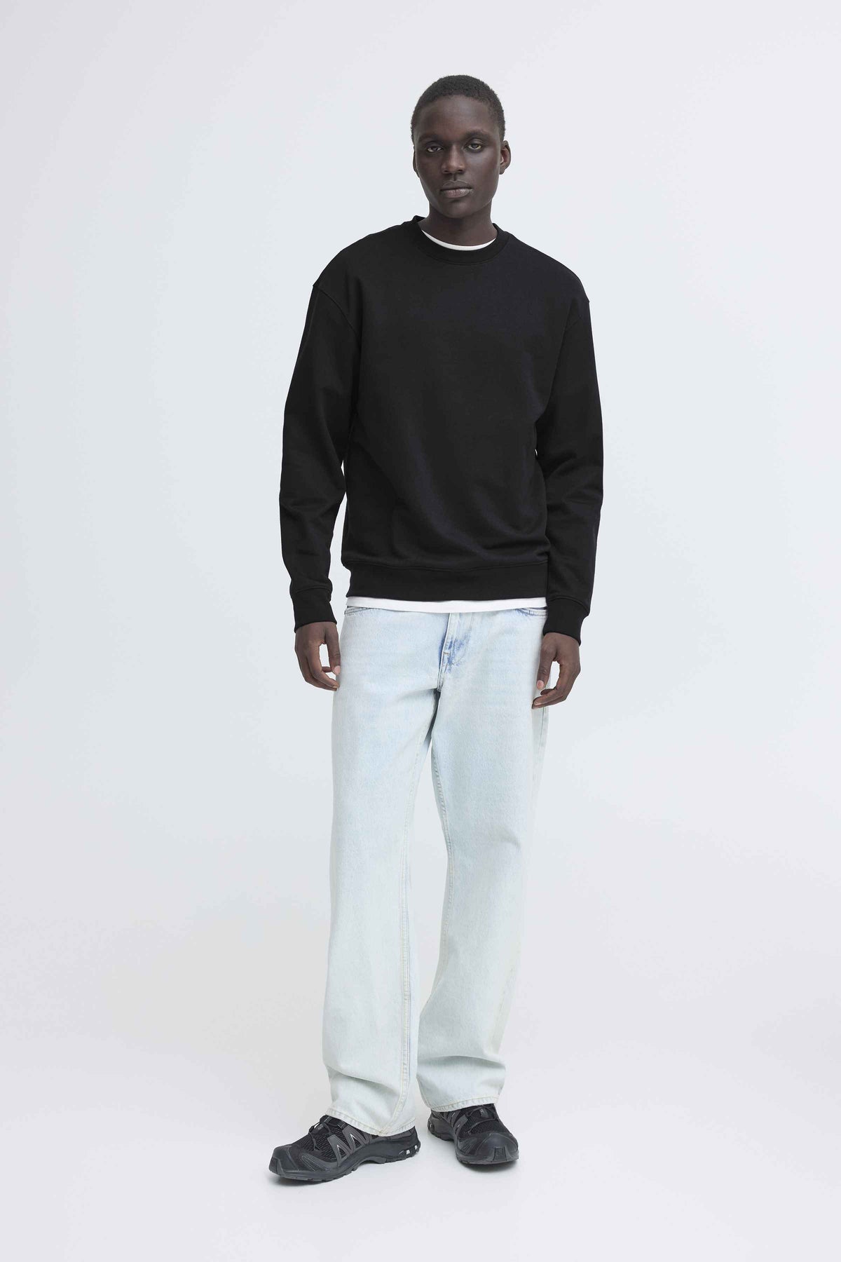 Felpa Blend He BHBRODY Crew Sweatshirt COTONE FRENCH TERRY - Nero - 20720214-193911