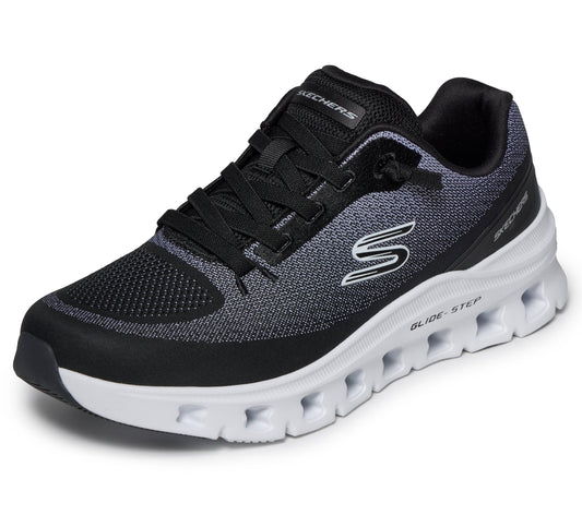 Scarpe skechers glide-step pro - waverra - 233132-bkw nero bianco