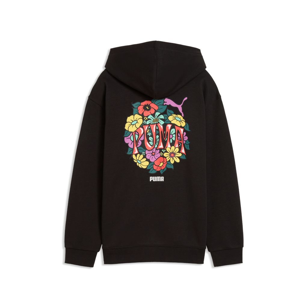 Felpa con cappuccio puma mid90s hoodie g - 691731-01 nero fiori