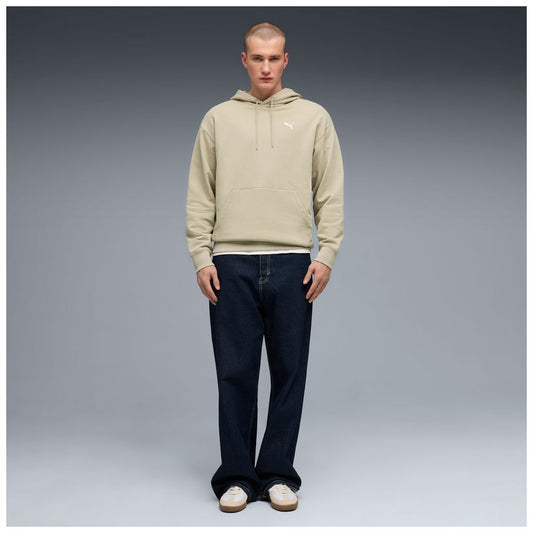 Felpa con cappuccio puma wardrobe ess relaxed hoodie - beige fango FRENCH TERRY