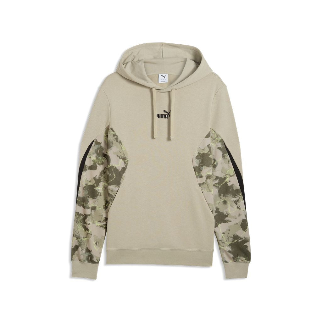 Felpa con cappuccio puma camo hoodie tr - beige fango mimetica