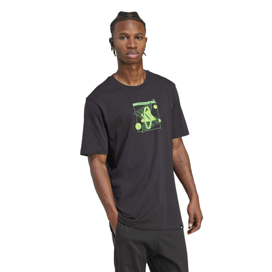 T-shirt Adidas M Retro T Black - JM6394 Nero Bianco | Look Iconico