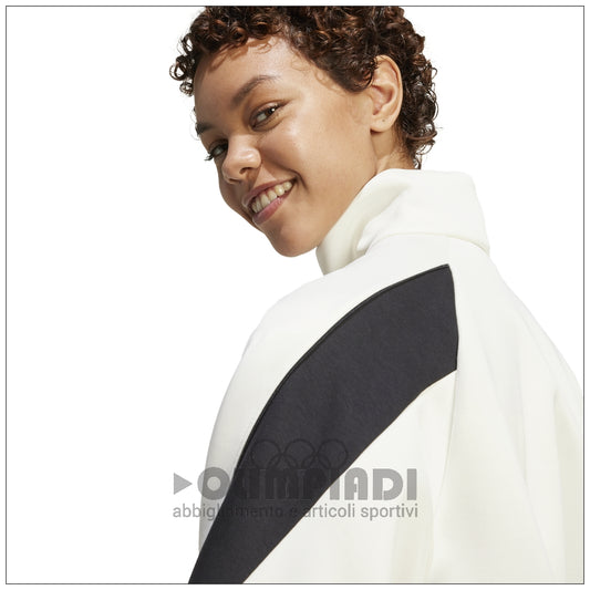 Giacca Sportiva Donna Adidas W Stadium TT - JW0519 Panna e Nera | Stile Retro