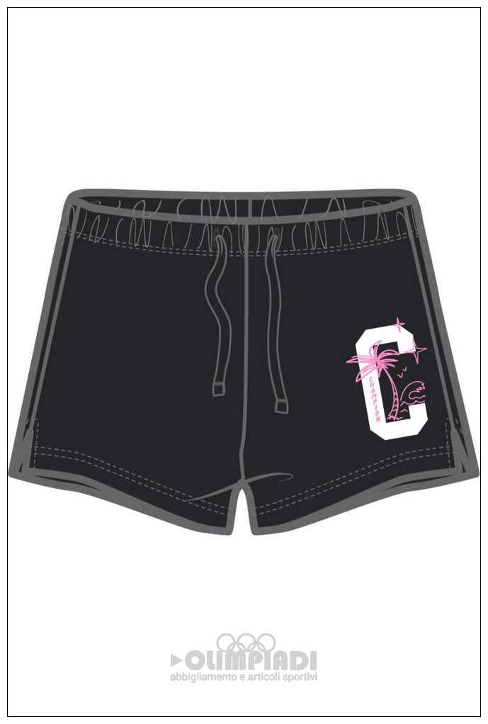 Pantaloncini Corti Bambina Champion - 405374 Neri | Logo Colorato