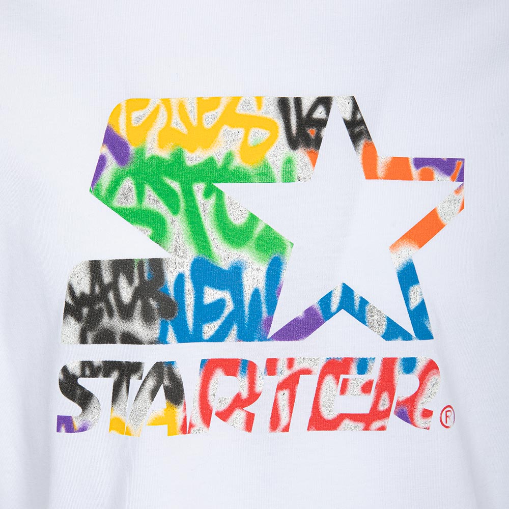 T-Shirt Bambino Starter 1568 Bianca | Maglia con Stampa Sportiva