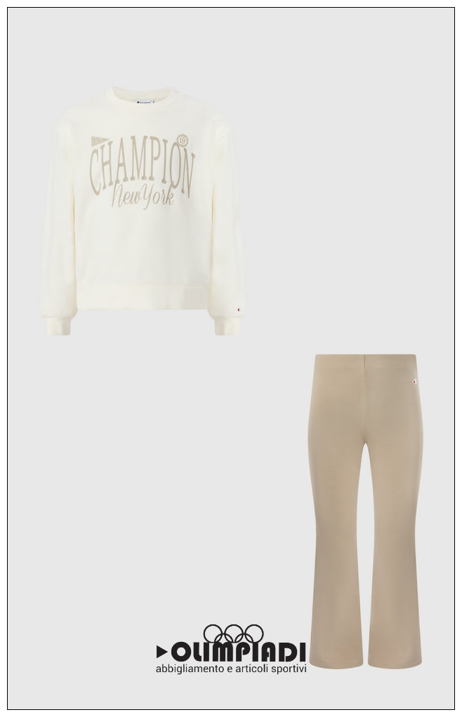 Completo Tuta Bambina Champion - 405382 Beige e Sabbia | Set in French Terry