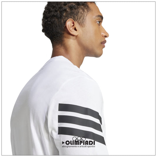 T-Shirt Uomo Adidas Future Icons 3-Stripes - JD4880 Bianco | Regular Fit