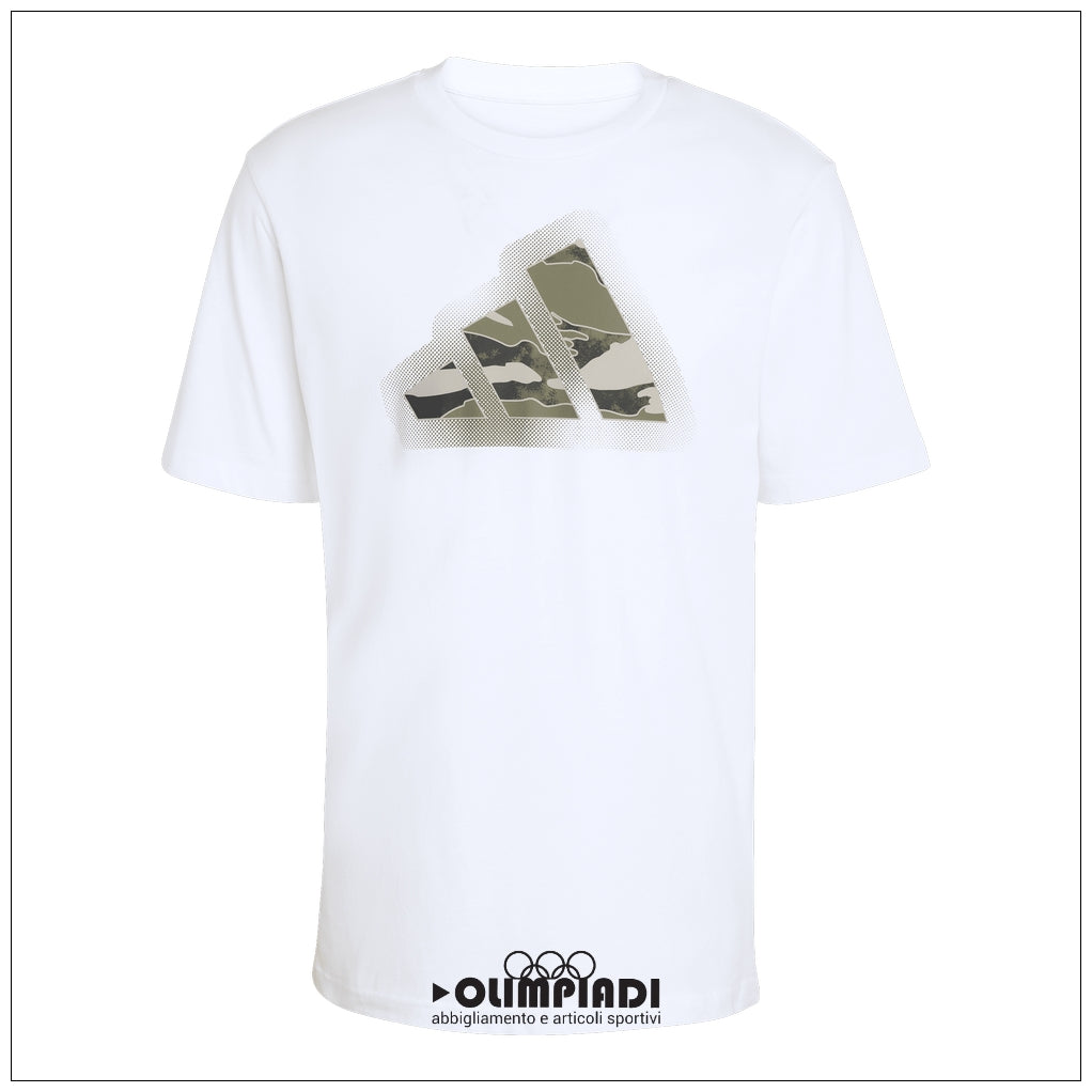 T-Shirt Uomo Adidas Camo Modern Logo - JZ7493 Bianco