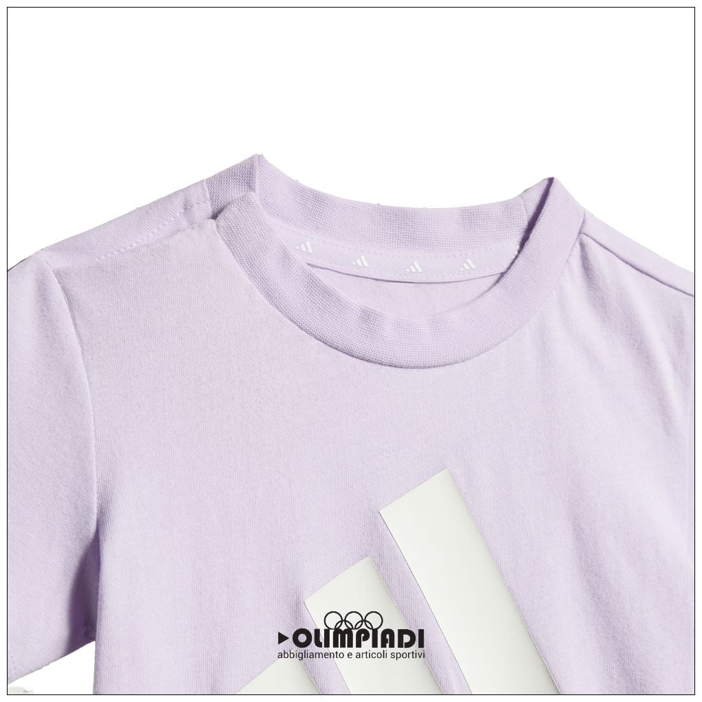 Completo Estivo Neonato Adidas 3-Stripes Set - JY8618 Lilla