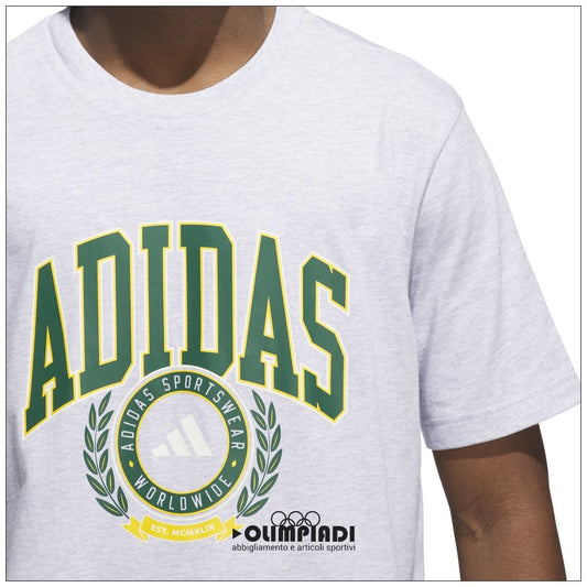 T-Shirt Uomo Adidas Varsity Crest - JV8442 Grigio