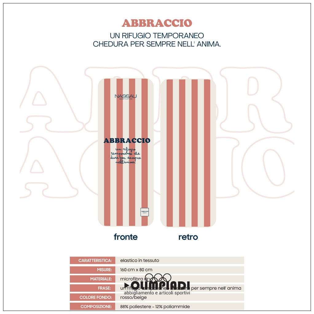 Telo Mare Nassau Microfibra - Abbraccio | Rosso e Beige