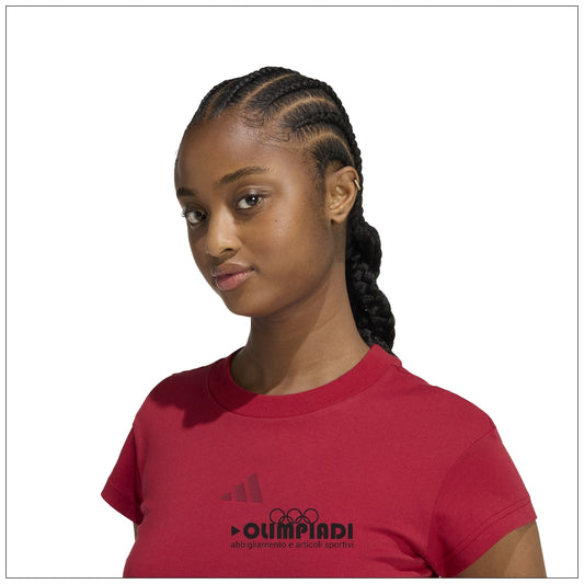 T-Shirt Corta Donna Adidas Sportswear Baby Tee - KD7720 | Rosso
