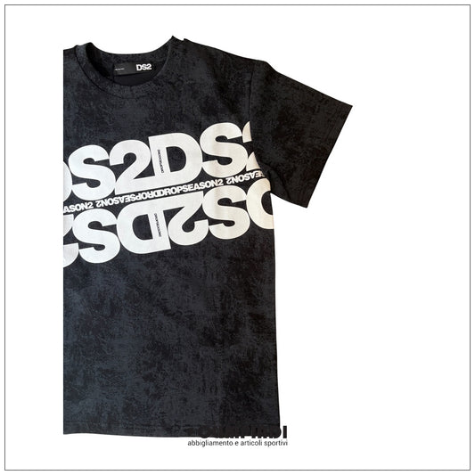 T-shirt Uomo DS2 Stone Wash Nera - SS26264-MALTINTO NERO