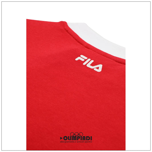 Felpa Girocollo Junior Fila Coltano Rossa - FAK0485-30002 COTONE FRENCH TERRY