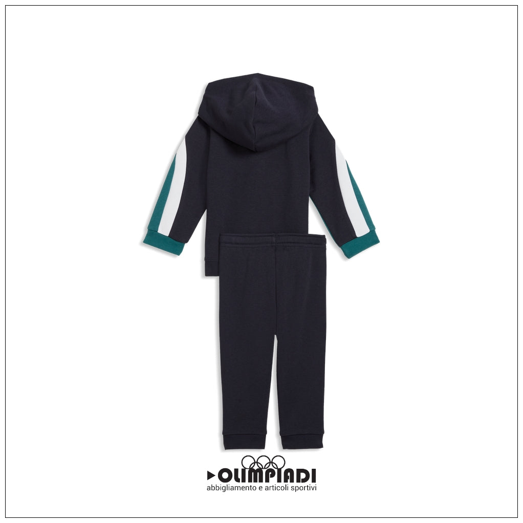 Tuta Neonato Puma ESS Block Hooded Set Blu e Verde - 693288-16