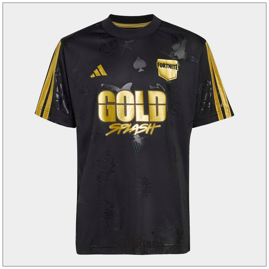 Maglia Gioco Junior Adidas x Fortnite Midas Nera e Oro - KG0864