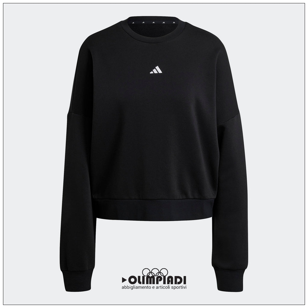Felpa Donna Adidas Sportswear Girocollo Nera - JC5932