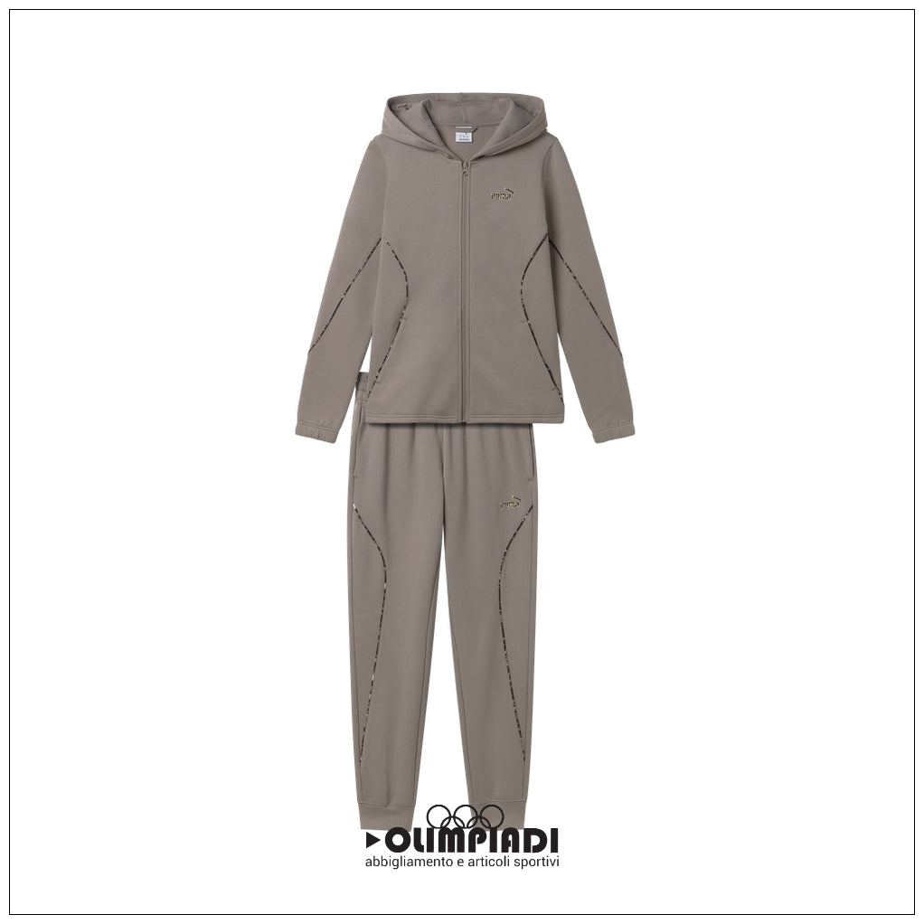Tuta Sportiva Donna Puma Animal Tracksuit Tortora - 697012-81