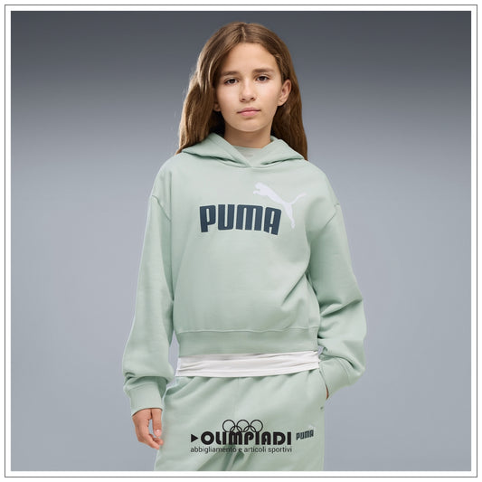 Felpa con Cappuccio Bambina e Ragazza Puma ESS 2 Color Verde Menta - 690717-29