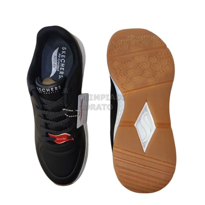 SKECHERS ARCH FIT NERO PELLE
