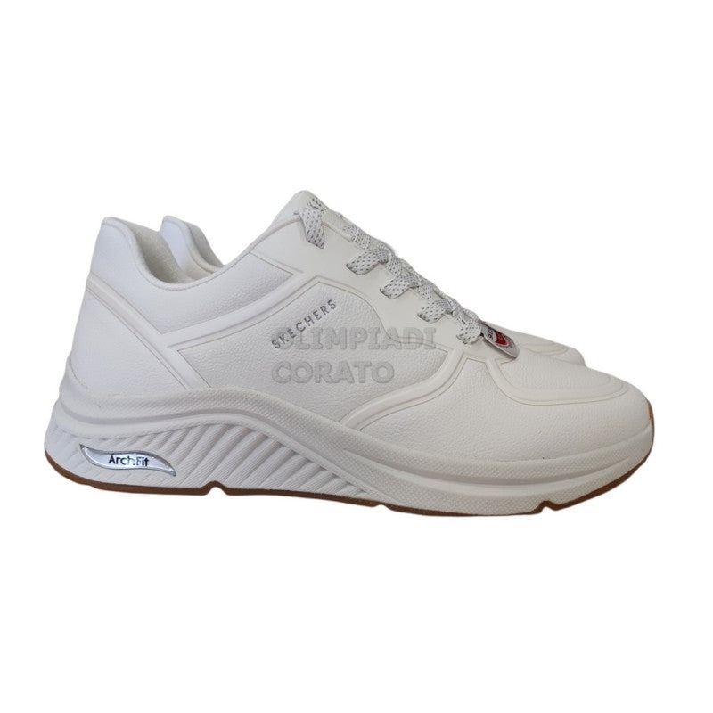 SKECHERS ARCH FITT PELLE BIANCA