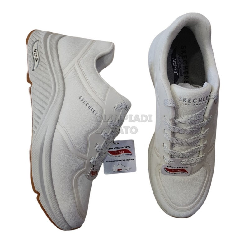 SKECHERS ARCH FITT PELLE BIANCA