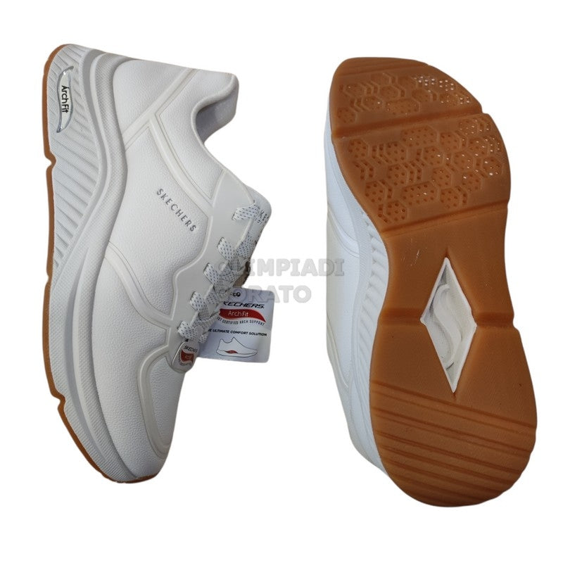 SKECHERS ARCH FITT PELLE BIANCA