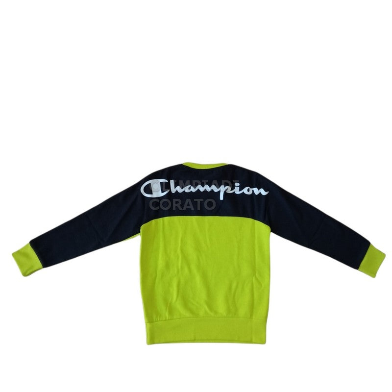 FELPA CREW JR CHAMPION GIALLO FLUO
