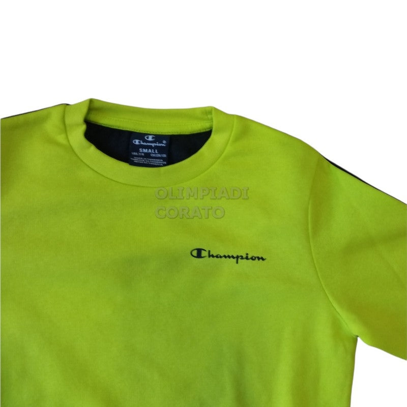 FELPA CREW JR CHAMPION GIALLO FLUO