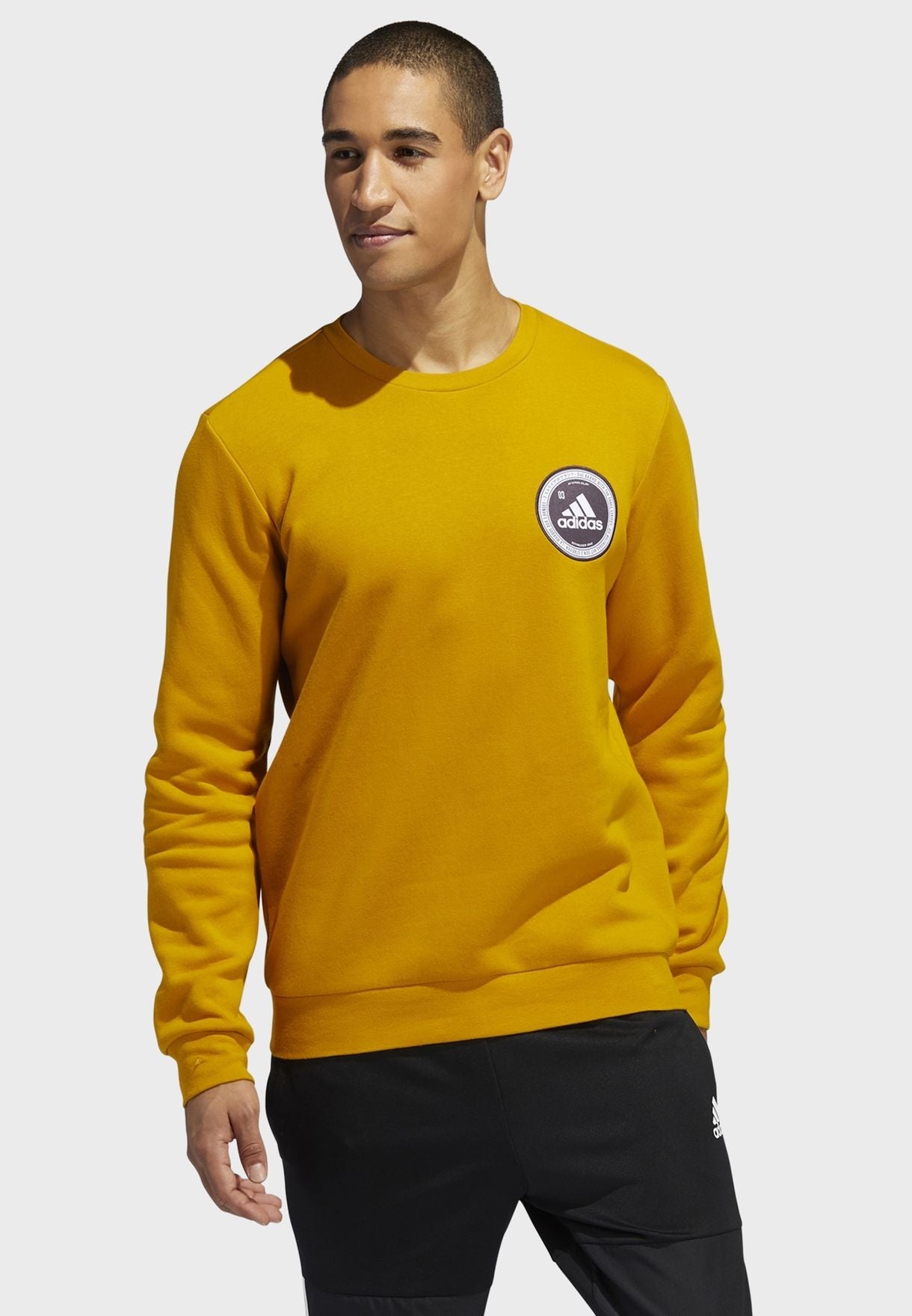 CREW MAN ADIDAS COL GE5524-GIALLO OCRA
