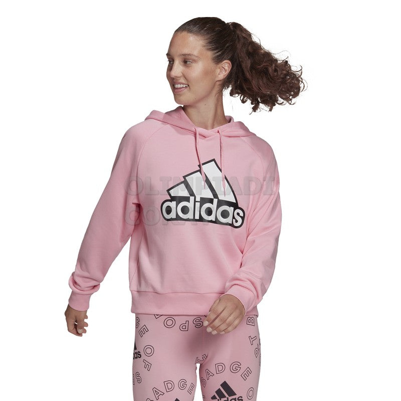 FELPA CAPPUCCIO W ADIDAS ROSA