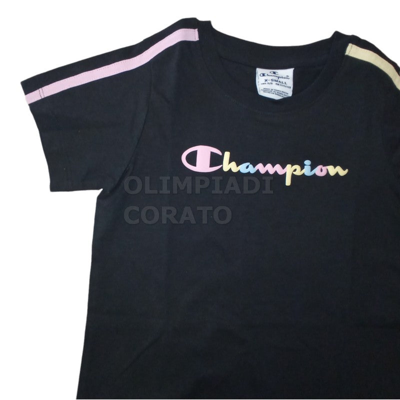 T-SHIRT CHAMPION GIRL NERO