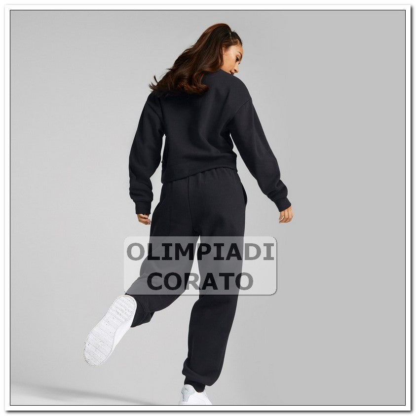 TUTA GIRO DONNA IN FELPA PUMA NERO