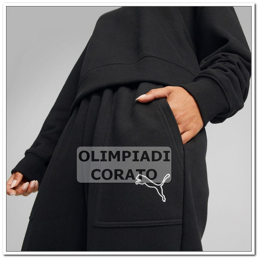 TUTA GIRO DONNA IN FELPA PUMA NERO