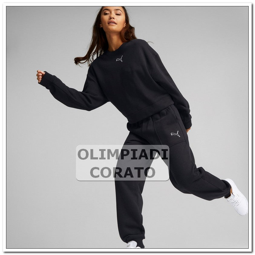 TUTA GIRO DONNA IN FELPA PUMA NERO