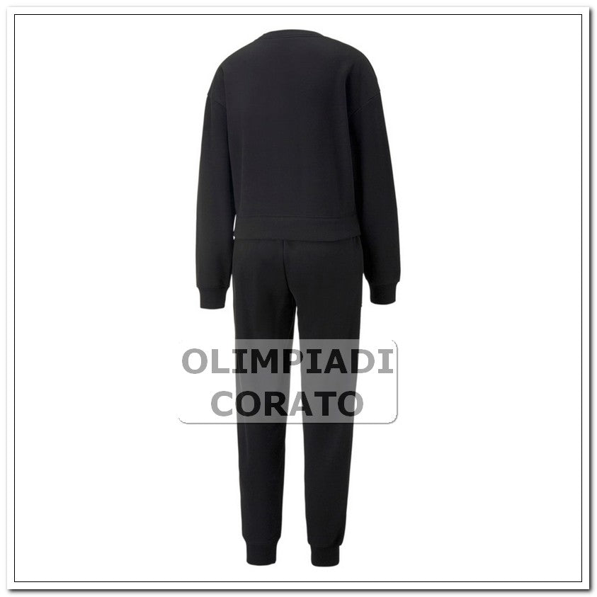 TUTA GIRO DONNA IN FELPA PUMA NERO