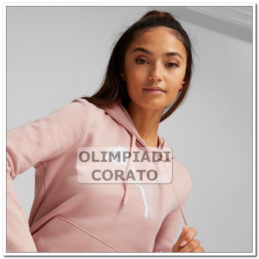 FELPA CAPPUCCIO ROSA PUMA DONNA