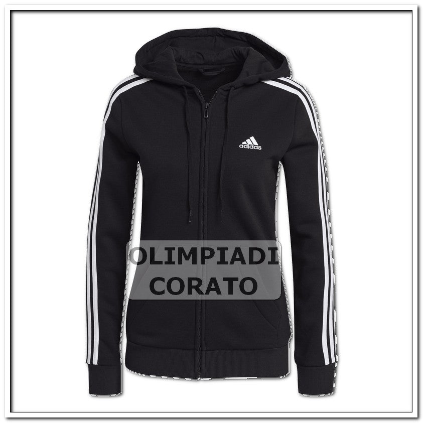 FELPA CAPPUCCIO ZIP W ADIDAS NERO