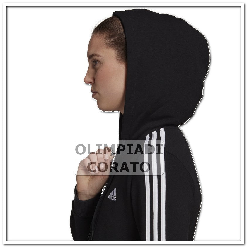 FELPA CAPPUCCIO ZIP W ADIDAS NERO