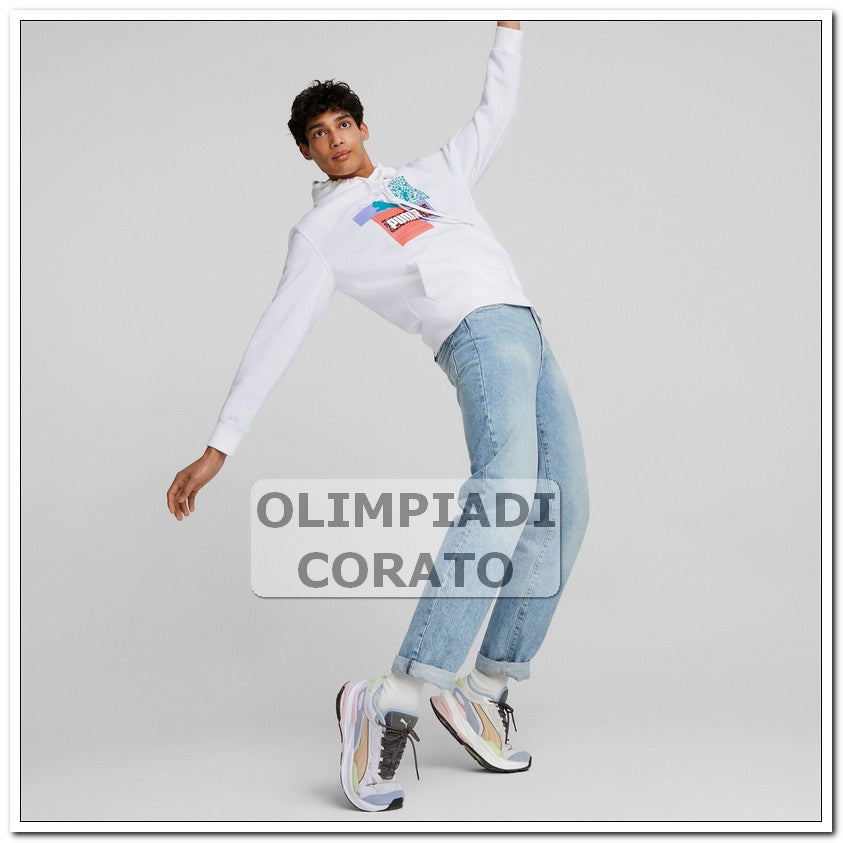 FELPA PUMA BRAND LOVE CAPPUCCIO BIANCO