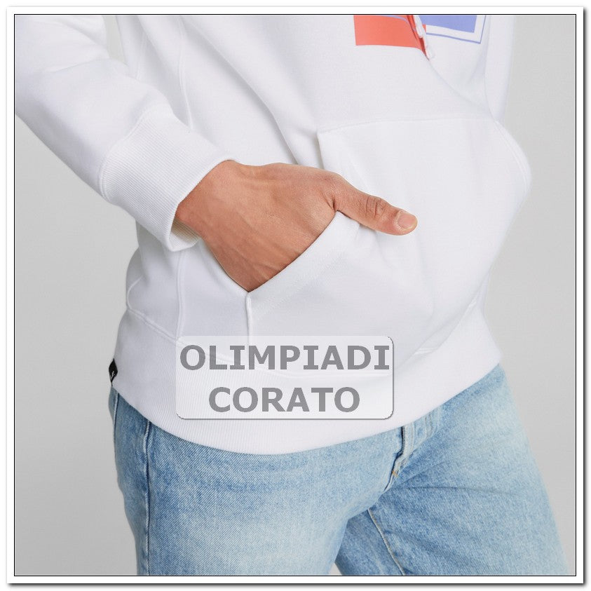 FELPA PUMA BRAND LOVE CAPPUCCIO BIANCO